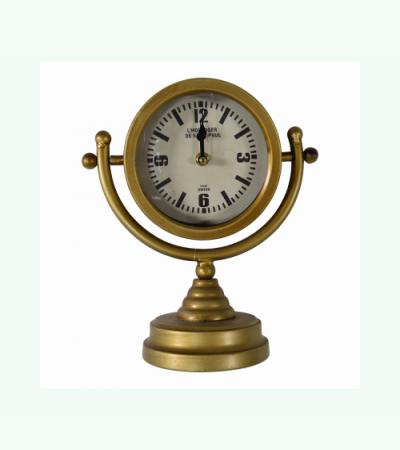 Tafelklok Luzern gouden retro stijl 24x26x13 cm